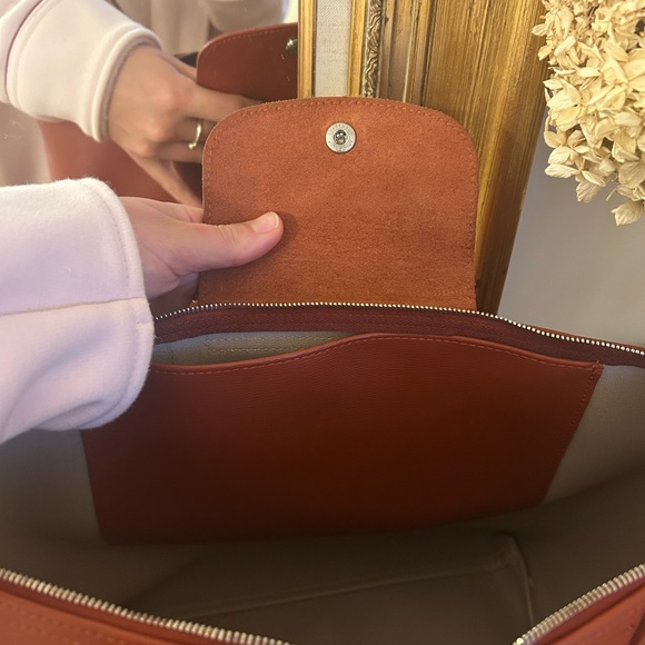 Longchamp Red Leather Tote Bag (large) - Picture 7 of 7